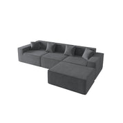 Tribeca 3 Seater Corduroy Sofa with Ottoman