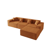Tribeca 3 Seater Corduroy Sofa with Ottoman