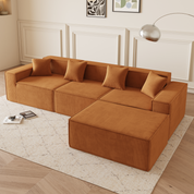Tribeca 3 Seater Corduroy Sofa with Ottoman