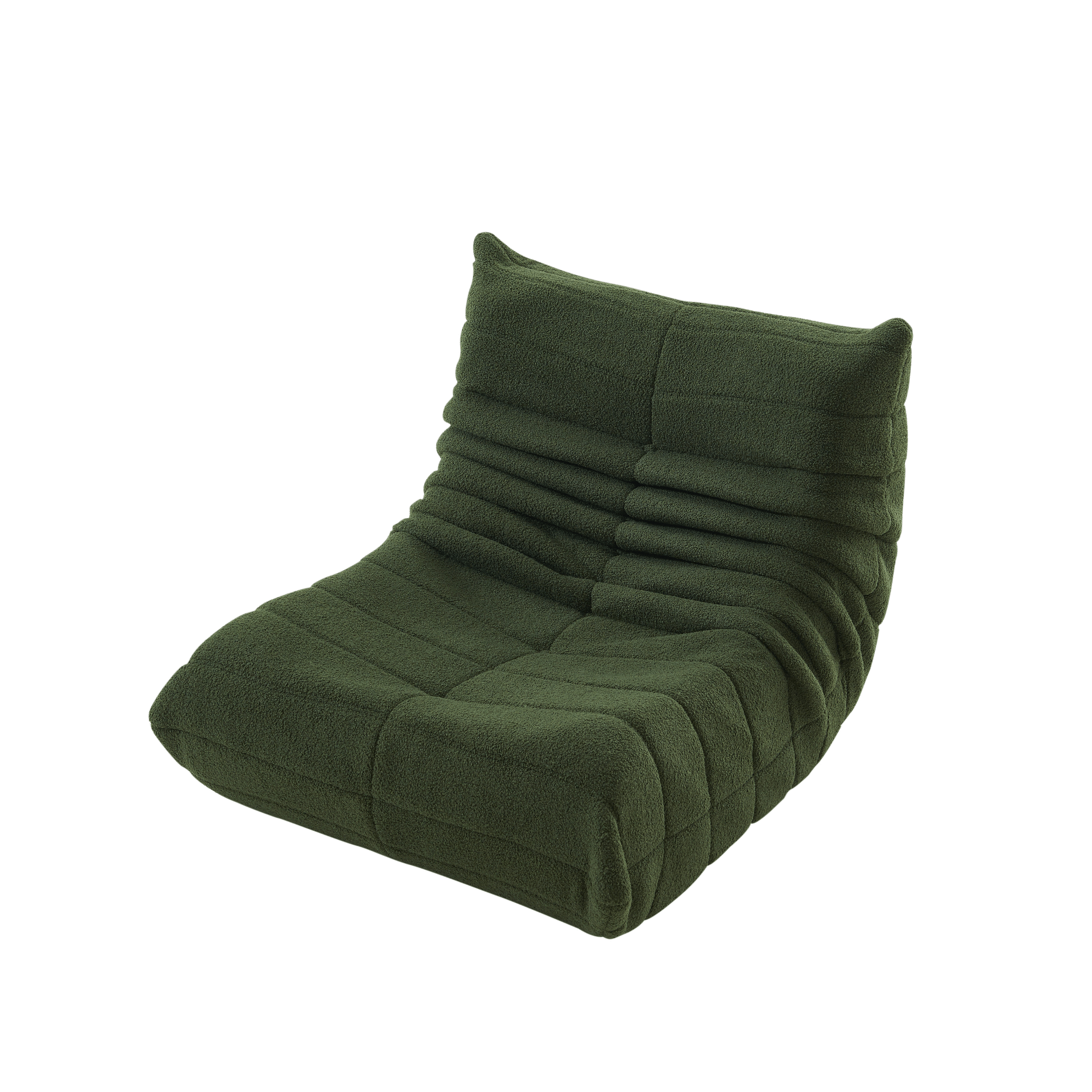 Lola single sofa forest green in white background.