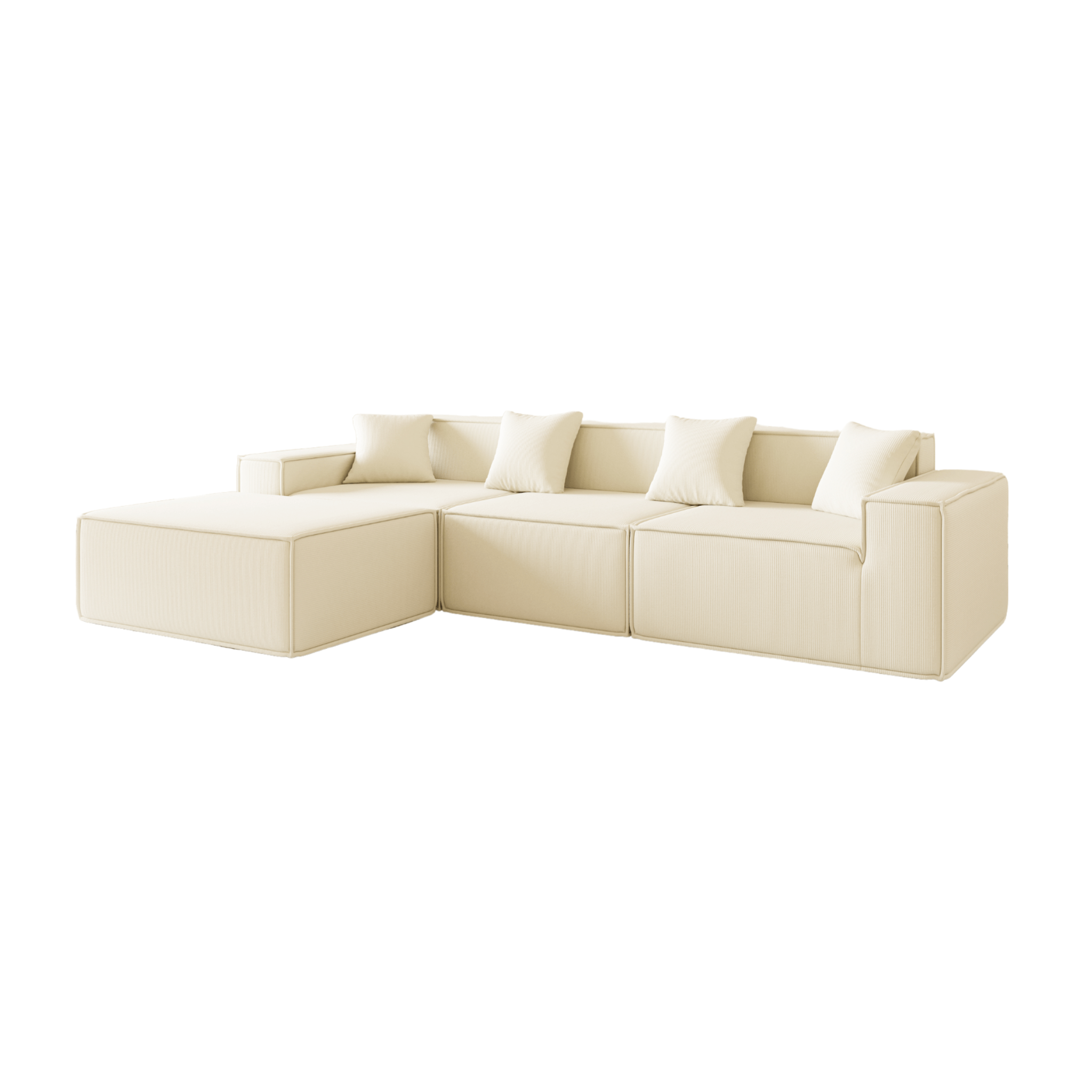 Tribeca 3 Seater Corduroy Sofa with Ottoman