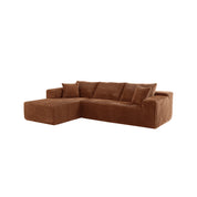 Brown sectional sofa on a white background