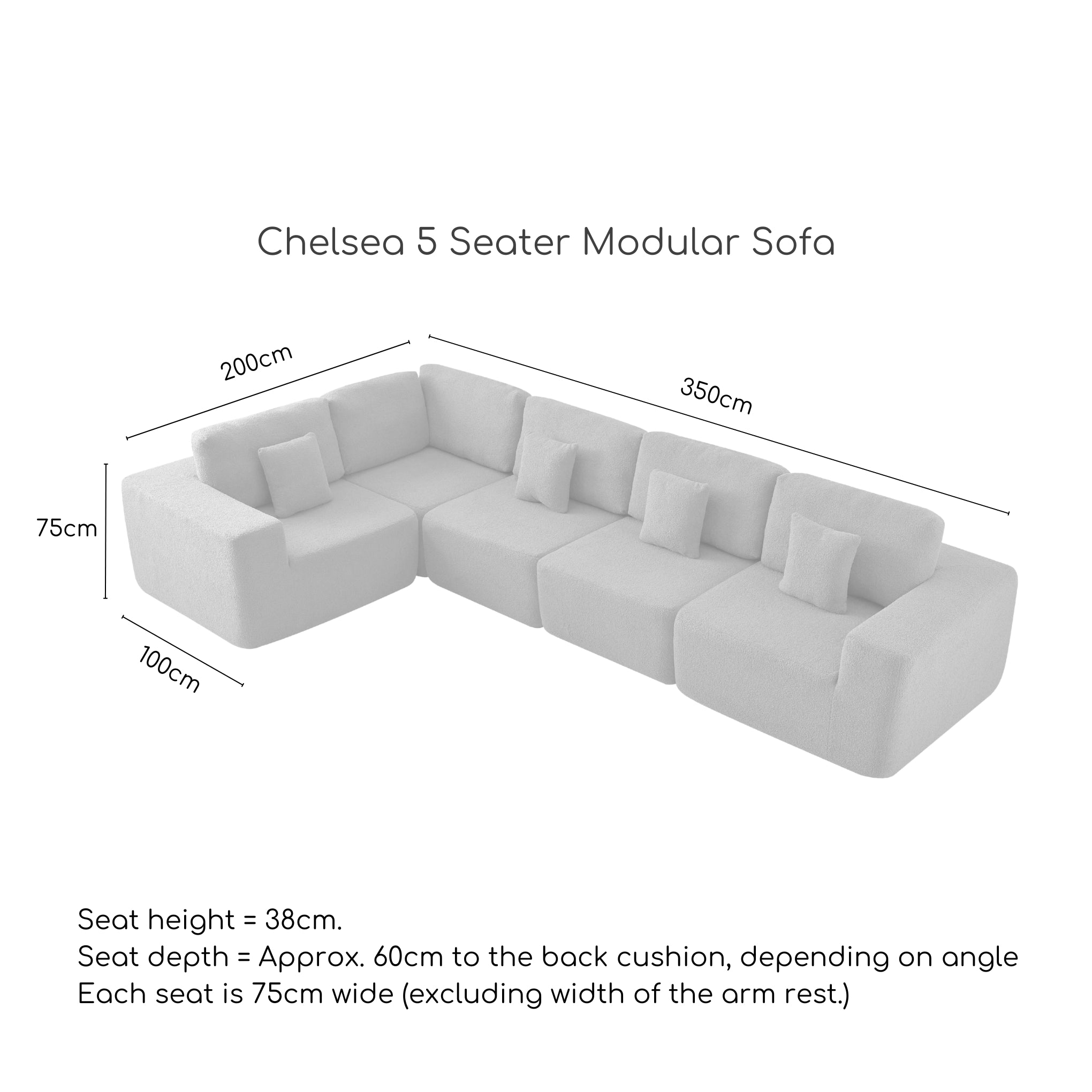 Chelsea 5 Seater Modular Sofa