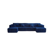 Blue sectional sofa on a white background