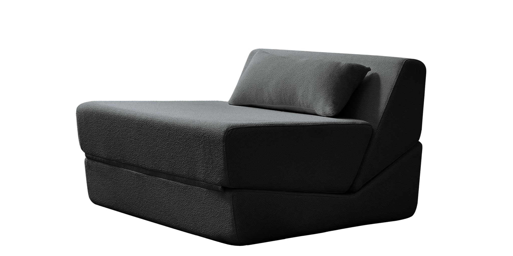 Black sectional sofa on a white background