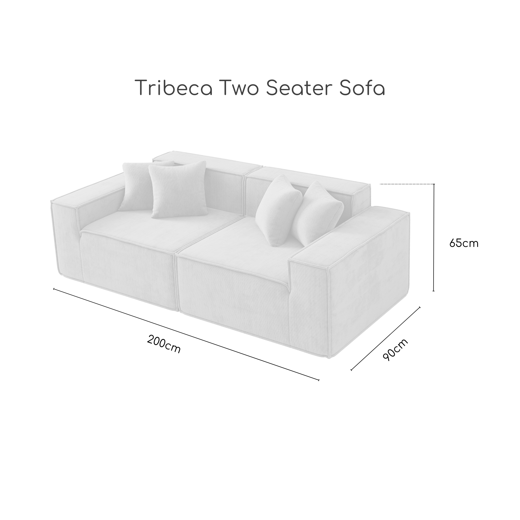 Tribeca 2 Seater Corduroy Sofa