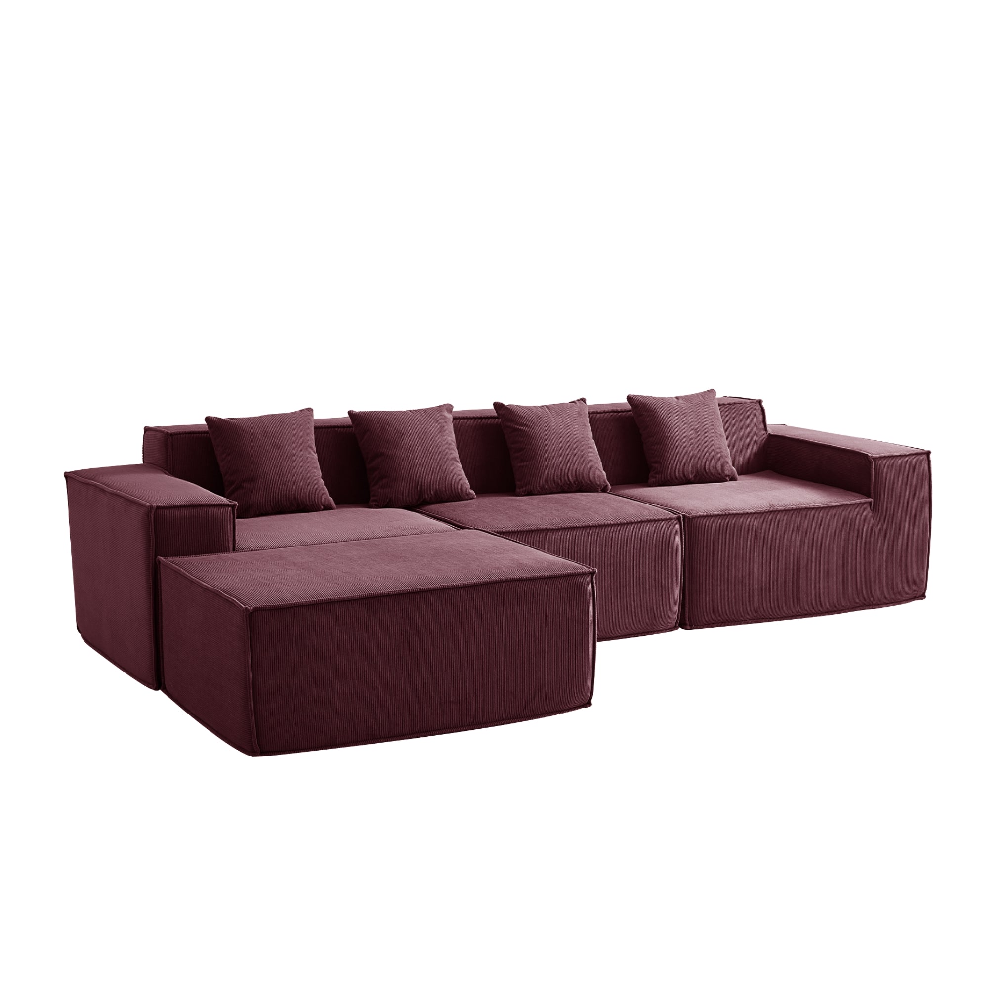 Tribeca 3 Seater Corduroy Sofa with Ottoman