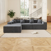 Tribeca 3 Seater Corduroy Sofa with Ottoman