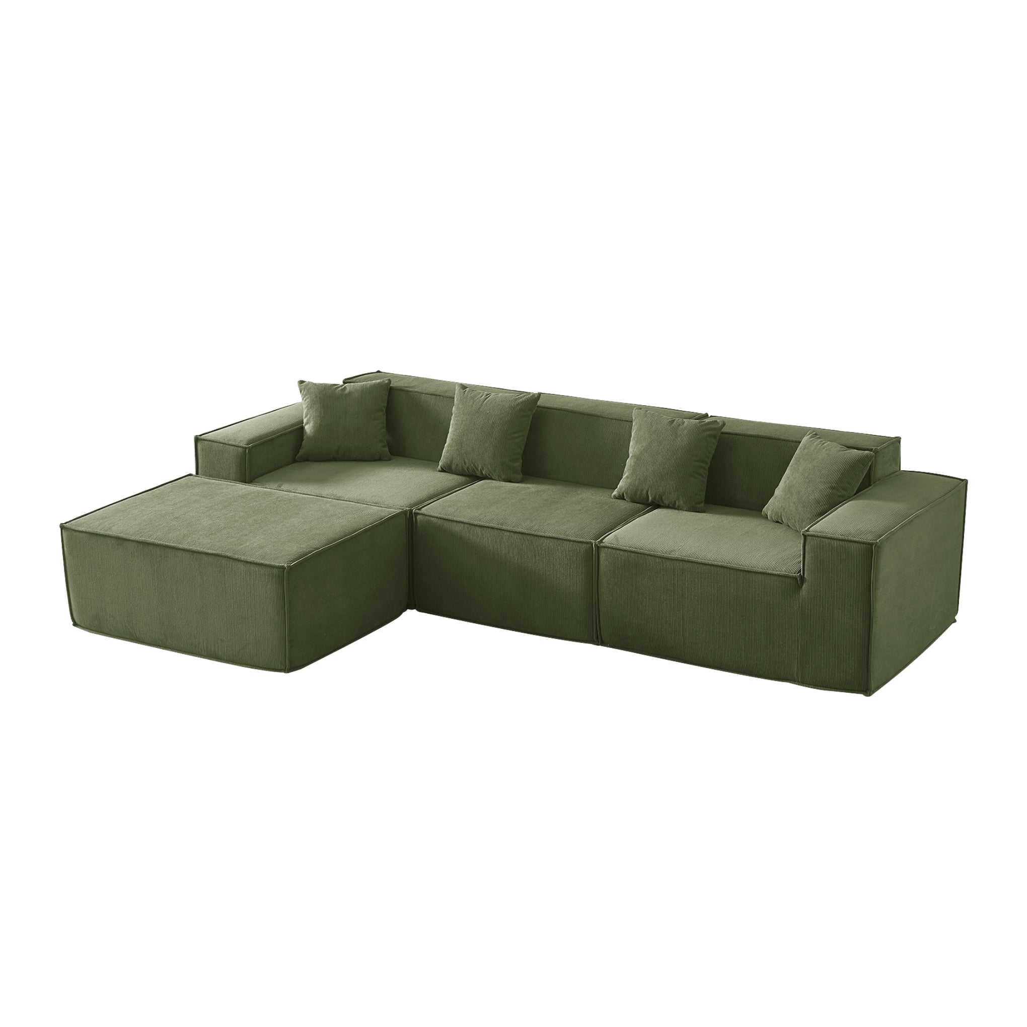 Tribeca 3 Seater Corduroy Sofa with Ottoman